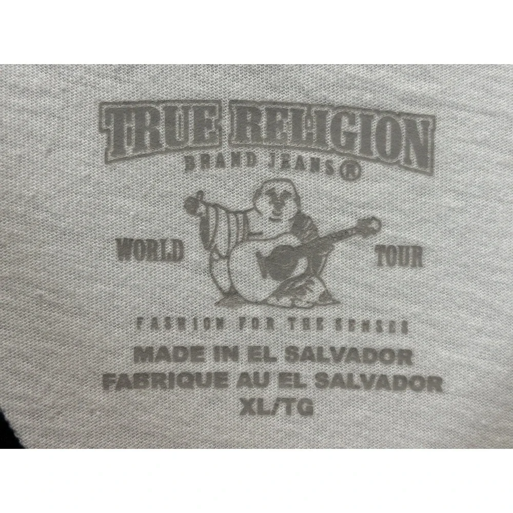 True Religion Graphic Tshirt Sz X-Large Mens Black White City Scene Streetwear